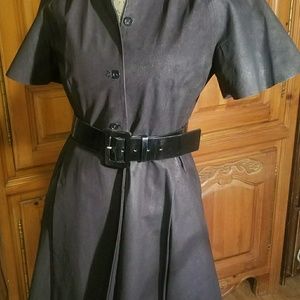 Haute leather coat dress
